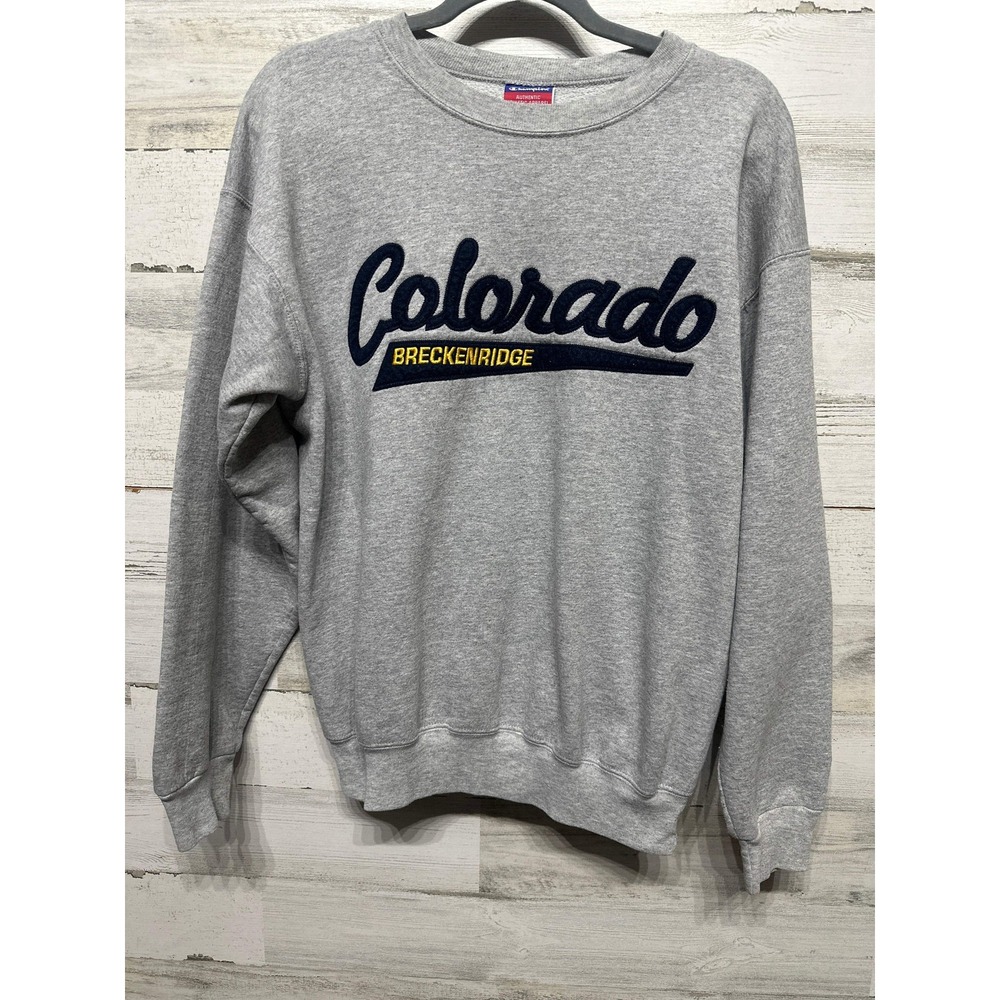 Champion‎ Sweatshirt Women Medium Gray Colorado Breckenridge Spellout